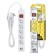 Düwi network filter, 5 outlets, 3 m, 10 A, PVS 3x0.75 mm2, with salary, 2USB, with curtains, white