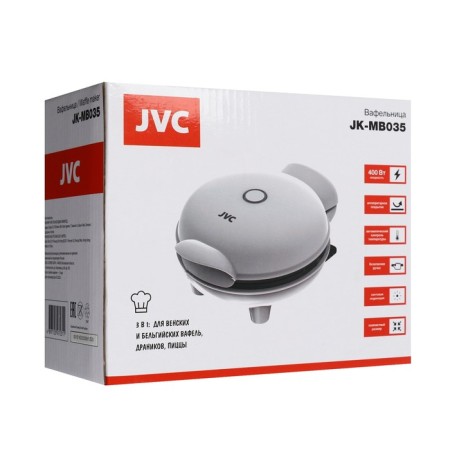 JVC JK-MB035, Electric Wafer, 400 W, D = 12 cm, anti-stick coating, white-9