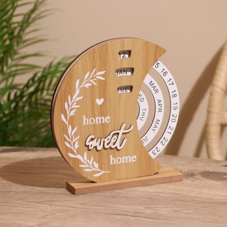 Souvenir Eternal calendar "Home Sweet Home" tree, 18.5x18.5x20 cm