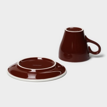 Coffee steam porcelain Magistro Coffee Time, 2 objects: a cup 180 ml, a saucer d = 14.5 cm, brown color-5