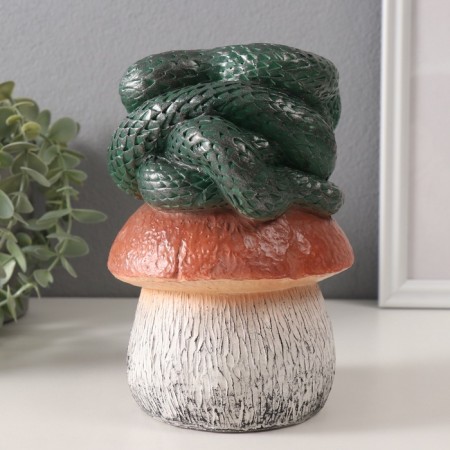 New Year's figure "Snake on the mushroom" 11 x11 x 18 cm.-3