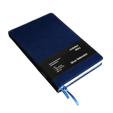 Deliciper of Leduced A5, 136 sheets in a ruler, leatherette "Nebraska", silver cut, blue-8