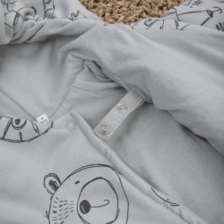 Kinderlitto children's jumpsuit “New friends. Beasts on gray ", height 68-74 cm-4