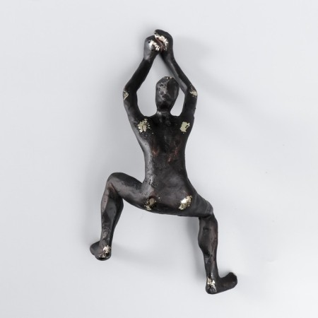 Polystone souvenir "Scaling" black with a golden patina 23.5x11x12.5 cm