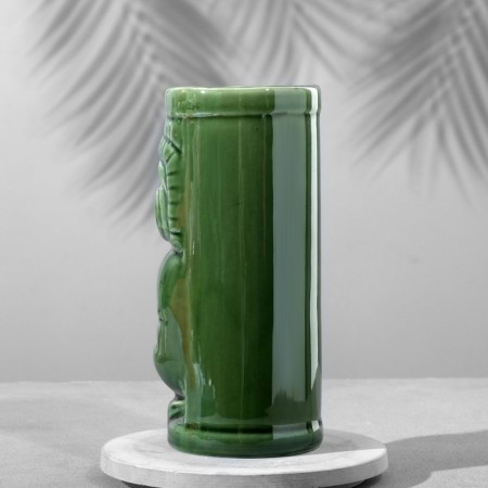 Tiki glass "McKay idol", green, ceramic, 440 ml-2