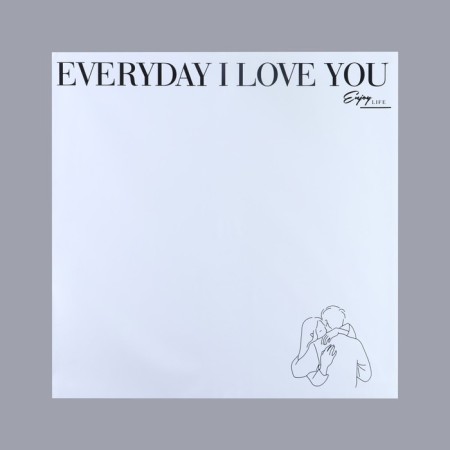 Flower film Two -way Packing "Love You", white, 56 x 56 cm-1