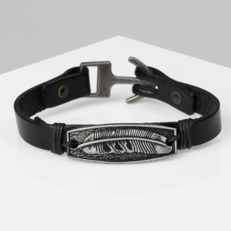 Male “Wing” bracelet, brown color with black silver, 21 cm