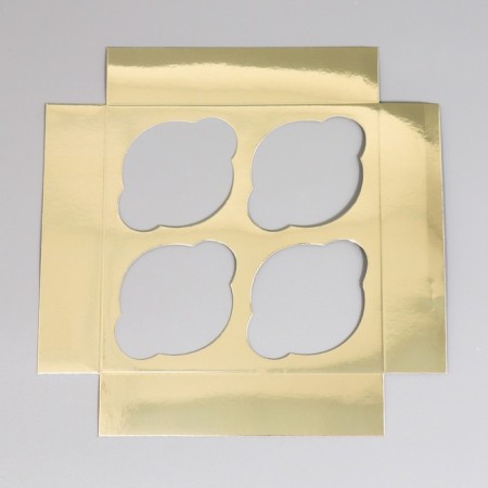 Capcake box, confectionery packaging with a window, 4 champagne cells, 16 x 16 x 10 cm-4