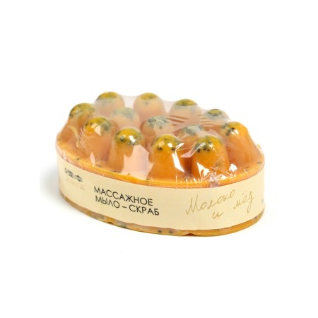 Massage soap with a scrub "Milk and honey", 100 g, Dobroparov-3