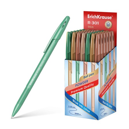 Ballic handle Erichkrause R-301 Powder Stick, node 0.7 mm, blue ink blue, case pastel mix