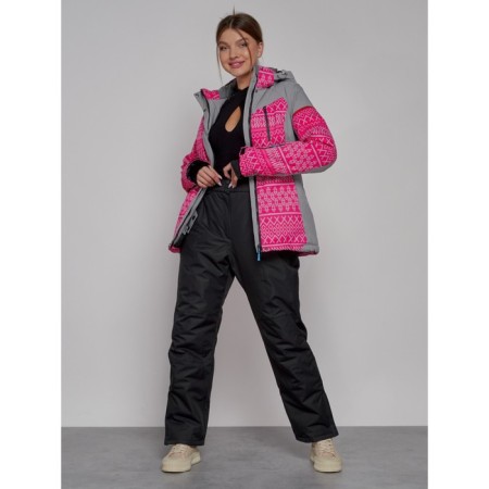Ski jacket female winter, size 42, pink color-6