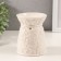Aroma lamp ceramics "plant pattern" white aged 9.5x9.5x12 cm
