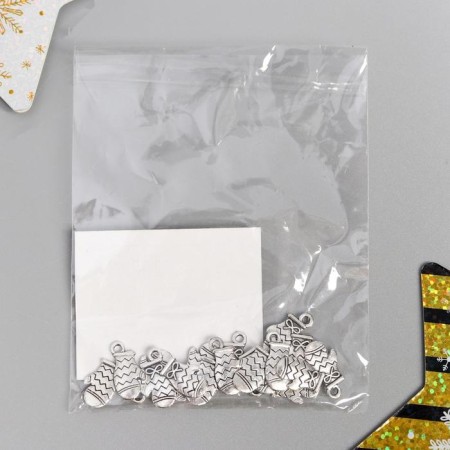 Decor for creativity Metal "mittens" silver 1.7x1.6 cm-4