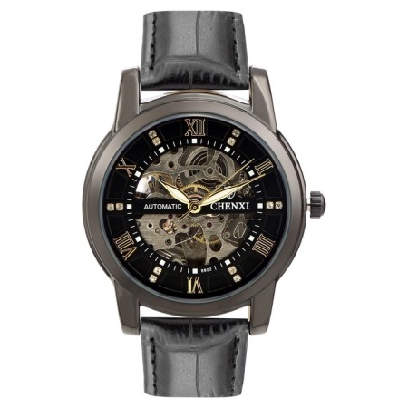 Mechanical, male watch, d-4.1 cm, L-24 cm strap, luminous, 3 atm