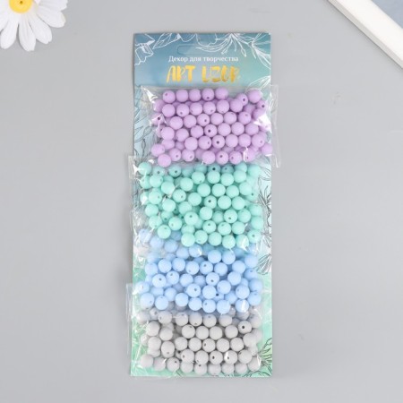 Beads for creativity plastic "Laguna" set 4 colors x 20 g 0.8x0.8x0.8 cm-3