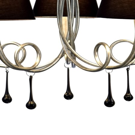 Suspended chandelier Mantra Paola, E14, 5x20W, 532 mm, matte silver color-2