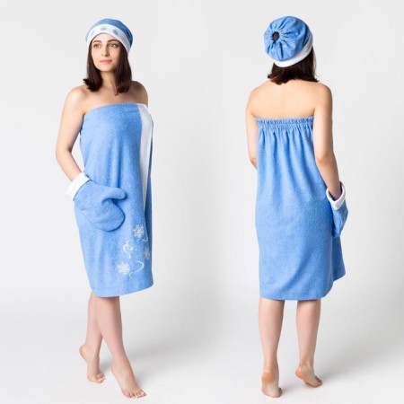 Sliper Sauna Slugar (skirt 80x150, mittens, hat), Makra 190g/m² 100% cotton