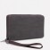 Male purse with zipper, department for bills, for maps, for coins, black color