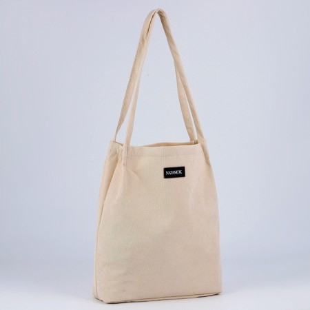 Shopper without fastening, beige color-1