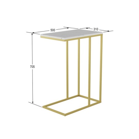 The table Nami Gold, 500x310x705, white marble/gold-1