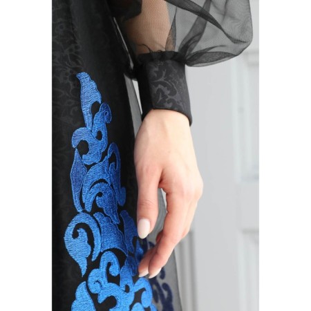 Women's dress, size 44, black color, blue-9