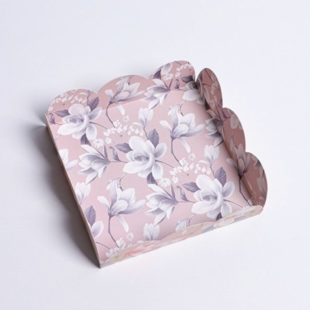 Bearbox, confectionery packaging with PVC lid, "flowers", 10.5 x 10.5 x 3 cm-3