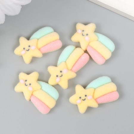 Decor for creativity velvet spraying "Star Smail with Rainbow" 0.6x1.8x2.5 cm-2