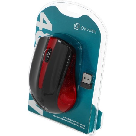 Mouse call 485MW black/red optical (1600DPI) Wireless USB for a laptop (3but)-8