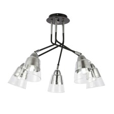 Ceiling EVOLUCE lamp. Sle102902-05. Lirino. 5x40 watts, E27, 54x54x44 cm, black color, chrome