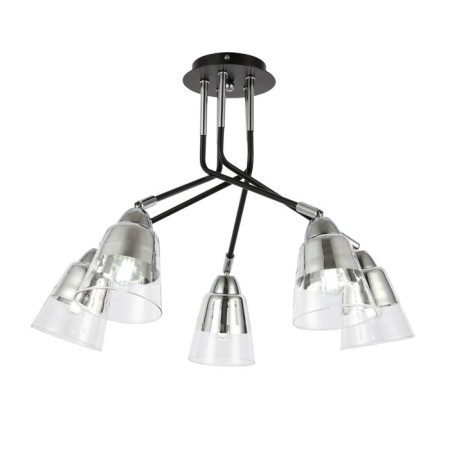 Ceiling EVOLUCE lamp. Sle102902-05. Lirino. 5x40 watts, E27, 54x54x44 cm, black color, chrome