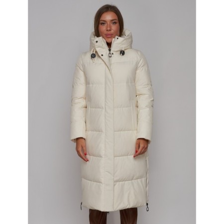 Coat insulated winter female, size 48, color light-beige-6