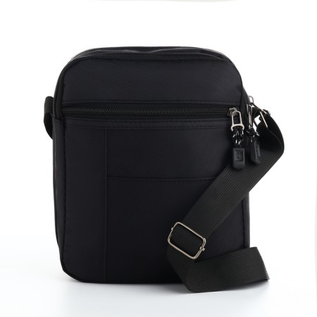 Men's bag 20*8*23, 2 Otv on the zipper, n/k, black-1