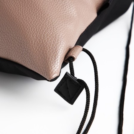 Shoe bag, cord department, Textura, black/beige color-4
