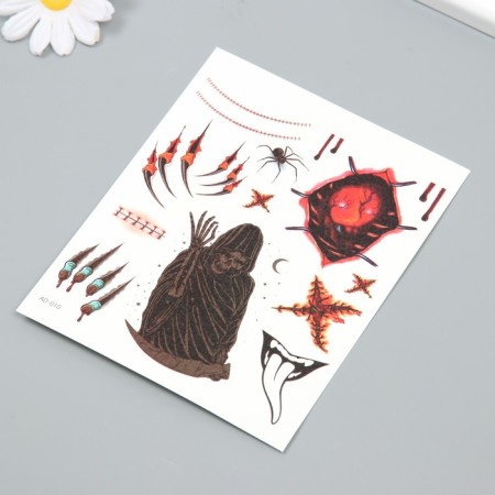 Tattoo on the body Color "Skeleton in the Crum" 12x14 cm-1