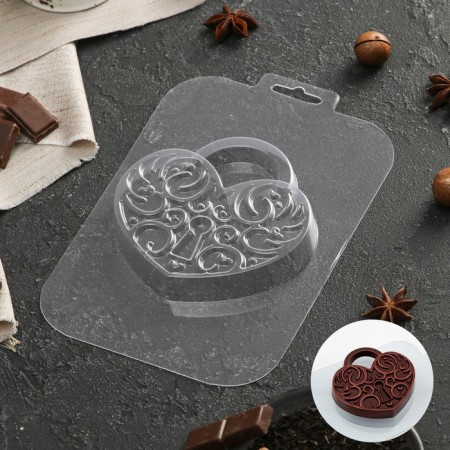 Form for chocolate and sweets "Lack", 11.7 × 11.7 × 1.8 cm, color transparent color