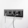 Grounding socket, curtains and USBX2 WL08-SKGS-USBX2-IP20, black color