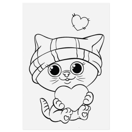 Paper "cats" stickers, with coloring on the back, 11 × 15.5 cm-1