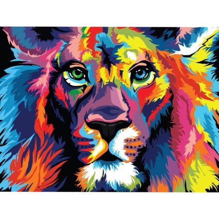 Diamond mosaic with full filling on the canvas "Leo", 30 x 40 cm-1