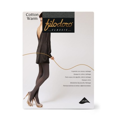 Women's tights Filodoro Cotton Warm, 60 Den, size 4, color Grigio Melange-1
