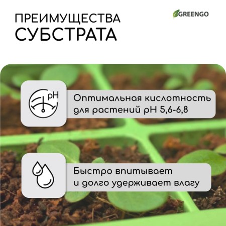 Coconut substrate in bricket, 65 liters, 30% chips and 70% peat, Greengo-2