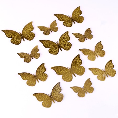 Set for decorating "butterflies" with patterns, set 12 pcs, color gold-1