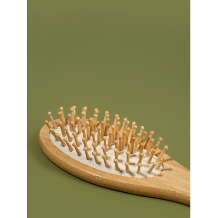 Massage comb comb 23*6.5cm bamboo/rubber white suspension/package QF-2