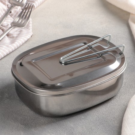 Stainless steel container with a holder, 17 × 13.5 cm-1
