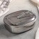 Stainless steel container with a holder, 17 × 13.5 cm