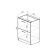 Cabinet floor lira 600x600x850 with 2 drawers white/quado shimo light/malag