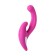 Ergonomic vibrator for double stimulation Jos Javi, silicone, pink, 22 cm