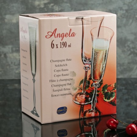 A set of glasses for champagne Bohemia Crystal "Angela", 190 ml, 6 pcs-3