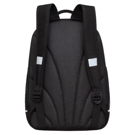 School backpack, 38 x 28 x 18 cm, Grizzly, ergonomic back, + keychain, black-1