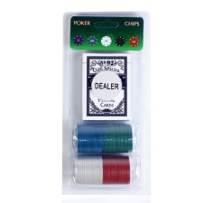 Poker, set for the game (maps 54 pcs, chips 60 pcs with denomination)
