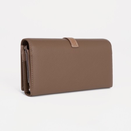 Women's wallet on magnets, brown color-1